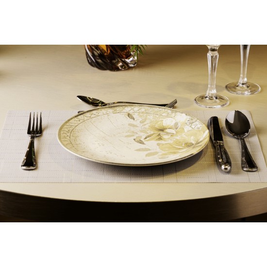 Prato Raso 26cm Magnolia Bege Cerâmica Wolff